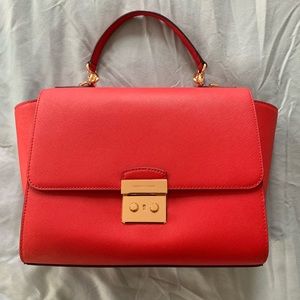 Michael Kors red Brandi top handle satchel